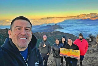 Complete Summit Hiking Group East Breakfast on Sunset Peak in Mount Baldy