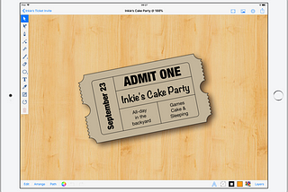 Inkie’s Ticket Invite vector tutorial