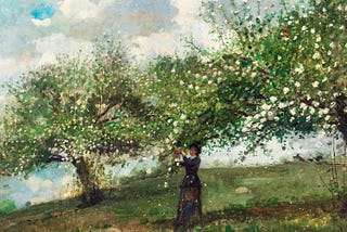 vintage art prints uk of apple blossoms by Winslow Homer