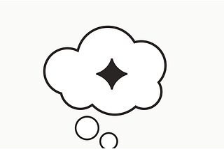 A thinking cloud image with a generic AI logo inside of it. — Illustration by Ed Orozco