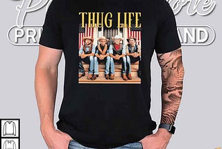 Thug Life Shirt Trump JD Vance RFK Jr. Elon Musk Cowboy Icons Tee