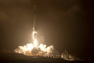 The launch of NASA’s DART spacecraft, en route to collide with an asteroid 6.8 million miles away.