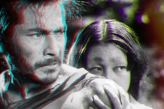 Toshiro Mifune and Machiko Kyō in ‘Rashomon’ (1950)