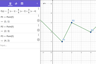 Function that connects points with straight lines