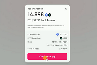 Adding KEEP Tokens to the Liquidity Pool on Uniswap