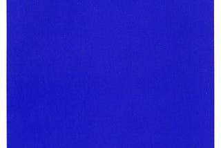 A rectangle of blue monochrome based on the artwork of the same name by Yves Klein.