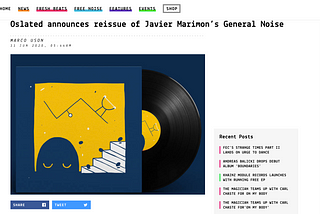 Oslated announces reissue of Javier Marimon’s General Noise