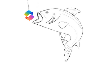 A fish, attempting to consume the Microsoft Copilot Logo, represented as a lure.