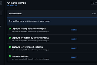 Github Actions: run-name