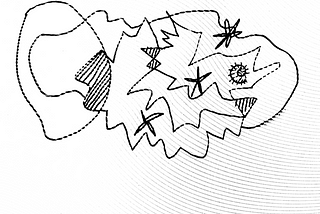O ilustrație abstractă în alb-negru