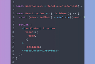 Code snippet of a context