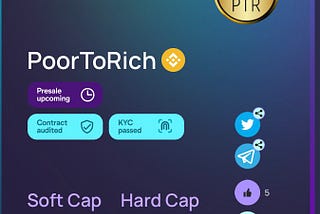 PoorToRich The First all-in-one Crypto Utility dApp for the Crypto Investor To earn passive income…