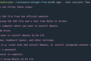 ChatGPT in Linux Terminal