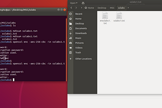 File encryption using OpenSSL