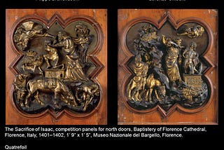 The Sacrifice of Isaac, by Filippo Brunelleschi & Lorenzo Ghiberti