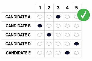 Example ballot for Ranked-Choice Voting in New York City