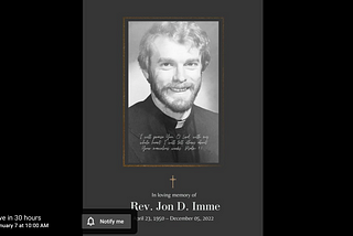 In Honor of God’s Work thru Rev. Jon D. Imme, Celebration of Life