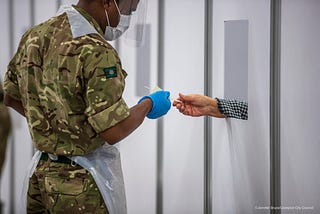 LIVERPOOL, ENGLAND. One of the mass Covid-19 testing centres at the Liverpool Tennis Centre on 8 November 2020.