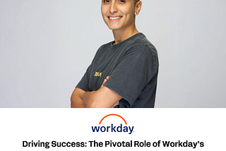 Workday branded graphic with an image of Workmate Gal, below the Workday logo. Text reads: Driving Success: The Pivotal Role of Workday’s Professional Services Dev Team — Workday Life Blog