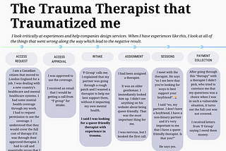 Service Design Fails Series: The Trauma Therapist that Traumatized me