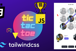 Build a Tic Tac Toe Game using HTML, CSS, JavaScript, Tailwind CSS and Canvas Confetti