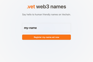 vet.domains — Friendly Names for Vechain