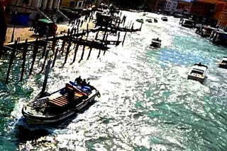 A grand canal in Venice , Italy