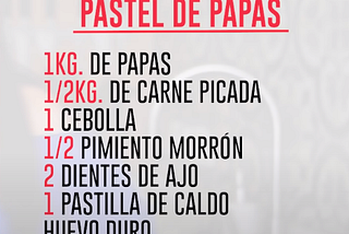 Pastel de Papa — RECETA