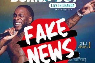 It’s “Fake and False: Burna Boy to perform in Uganda