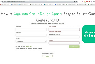 cricut design space sign in
