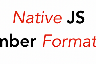 Number Formatting in Native JS