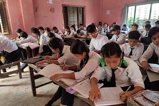 Nepali Students in Ma Vi Bijaybasti, Thori-4, Parsa by Kumod Kumar Sah