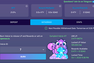 Announcing “Volcie” NFT Token, Allowing Volcano Yield Farming Tokenized Positions