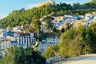 a View of Chefchaouen from the mosque on top of the hill