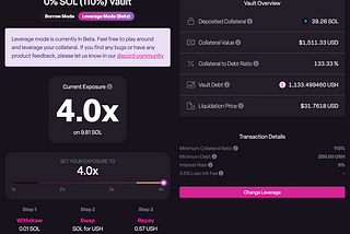 Example vault after being leveraged up 4x.