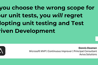 What’s the “unit” in unit testing and why is it not a class