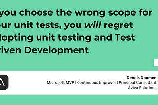 What’s the “unit” in unit testing and why is it not a class