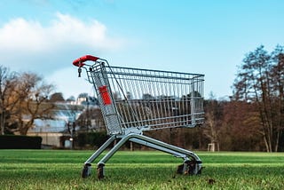 Shopping trolley/cart in a park