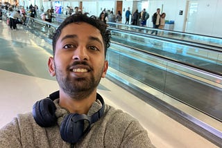About to board the flight.