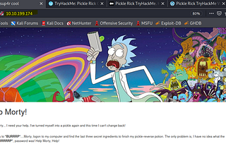 Pickle Rick — CTF — Walkthrough-TryHackMe