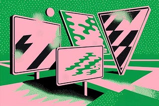 Abstract visual of road signs