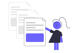 Cartoon character holding up some documentation.