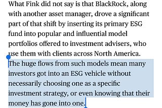 BlackRock misdirects ESG