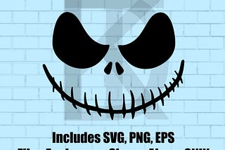 Jack Skellington Nightmare Face SVG, EPS, PNG File! Cricut, Digital, Printable