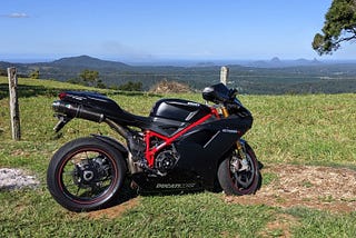 Black Ducati 1098S, Glasshouse mountains, Queensland, Australia