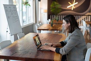 Woman working remotely