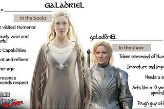 9GAG meme about how bad the depiction of Galadriel is in the show