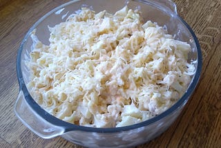 White cauliflower baked dish.