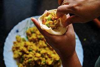 The snack is being prepared.