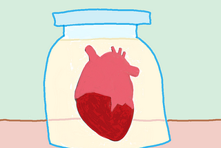 A human heart in a jar